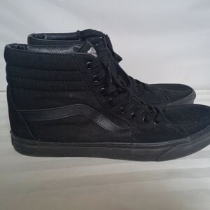 Vans Of the Wall Sk8-Hi Mono Black Canvas Skate Shoes Men’s Size 14